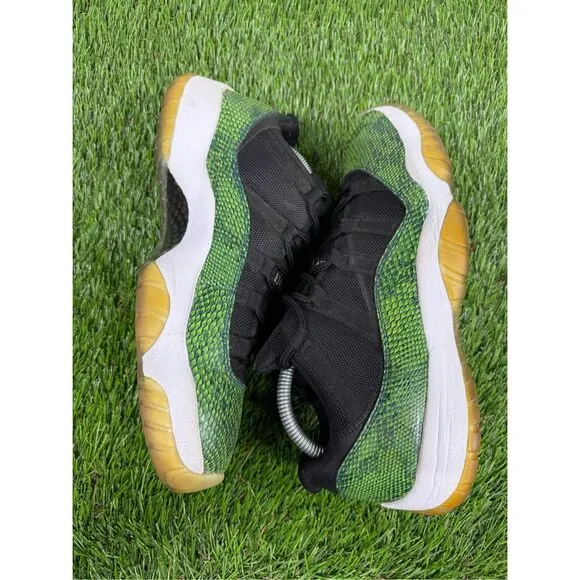 Men’s Size 9.5 Jordan 11 Retro Low Green Snake Skin 528895-033
