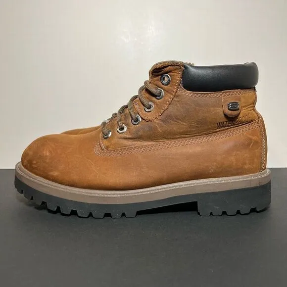 Mens SKECHERS Sergeants Verdict Brown Leather Waterproof Boots / Size 9.5