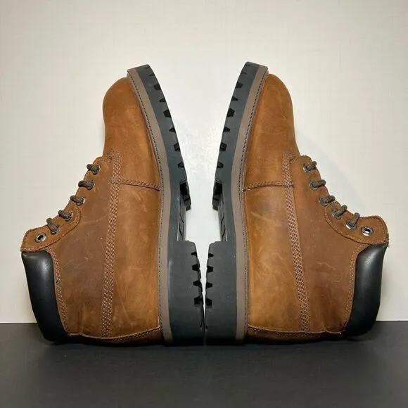 Mens SKECHERS Sergeants Verdict Brown Leather Waterproof Boots / Size 9.5