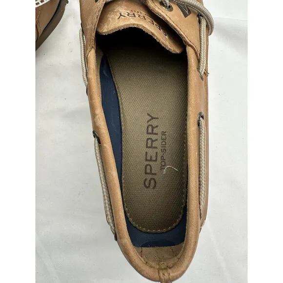 MEN'S SPERRY TOP SIDER 0777894 LEEWARD 2 EYE SAHARA TAN ORTHOLITE SHOES 11.5