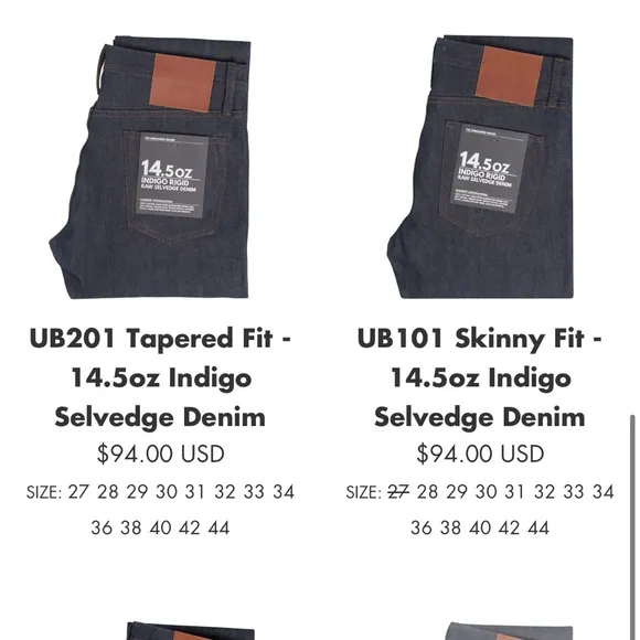 Men's The Unbranded Brand Straight Leg Denim Jeans - UB355 12.5oz Selvedge