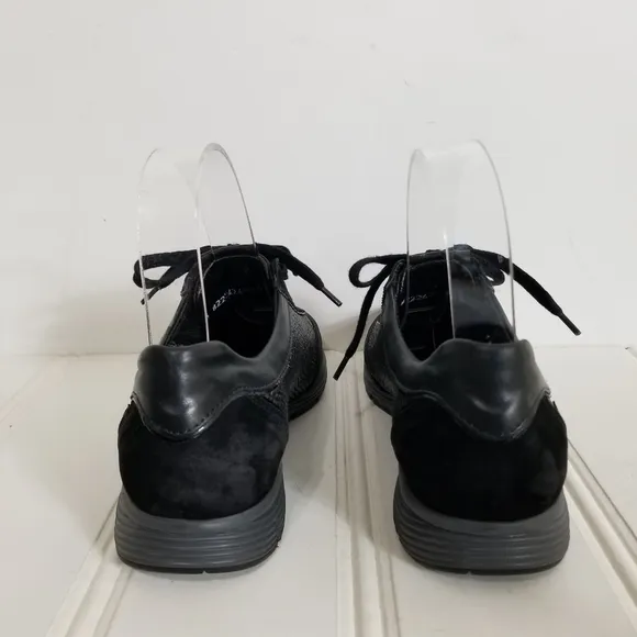 Mephisto Black Snake Print Leather Sneaker Shoes
