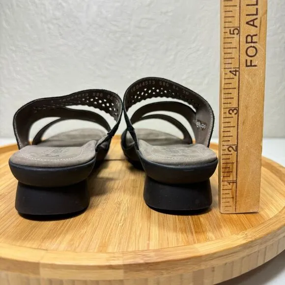 Mephisto Prisca Sandal Slide 36 Wedge‎ Black Nubuck SoftAir Shock Support $279