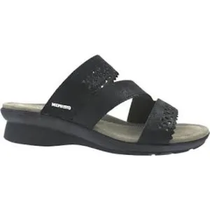 Mephisto Prisca Sandal Slide 36 Wedge‎ Black Nubuck SoftAir Shock Support $279
