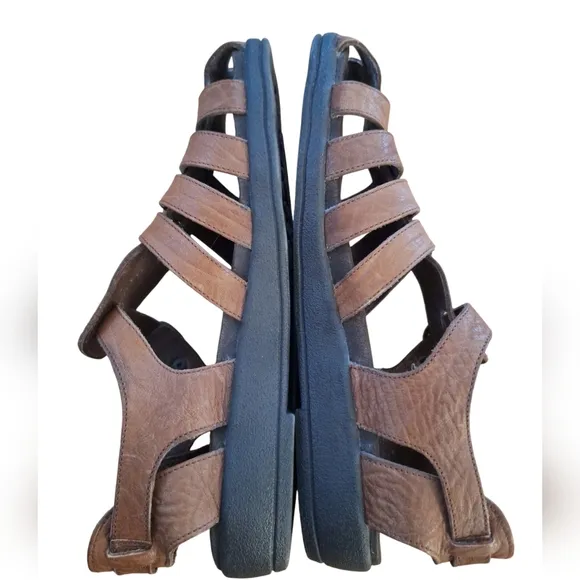 Mephisto SAM Woven Fisherman Gladiator Brown Leather Sandals 10 Comfort Shoes