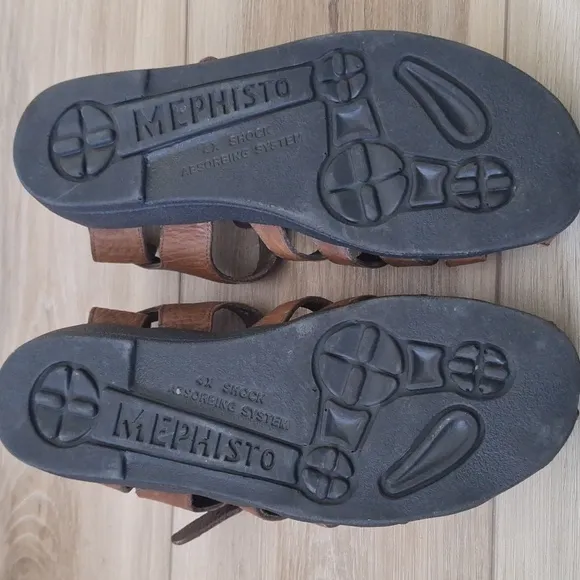 Mephisto SAM Woven Fisherman Gladiator Brown Leather Sandals 10 Comfort Shoes