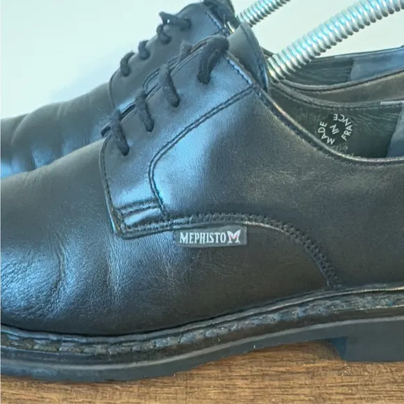 Mephisto Sherpa's Black Men's Sz 7.5 Lace-Up Oxfords Caoutchouc Shock Absorber