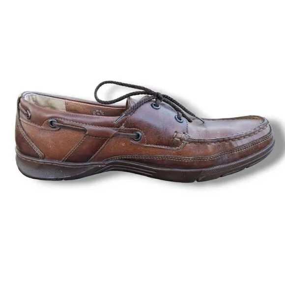MEPHISTO Spinnaker Men's Dark Brown Leather Coat Shoes Size US 8
