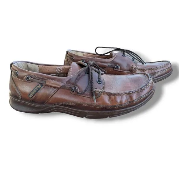 MEPHISTO Spinnaker Men's Dark Brown Leather Coat Shoes Size US 8