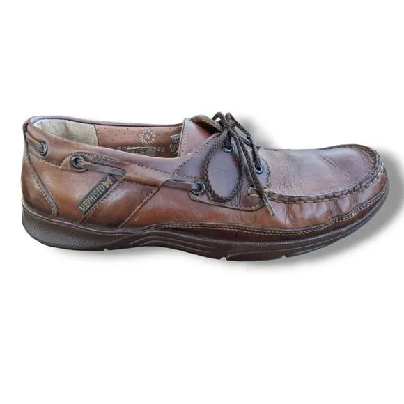 MEPHISTO Spinnaker Men's Dark Brown Leather Coat Shoes Size US 8