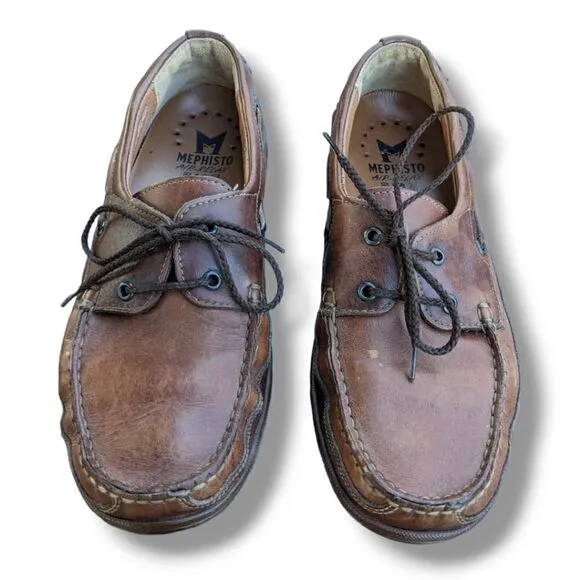 MEPHISTO Spinnaker Men's Dark Brown Leather Coat Shoes Size US 8