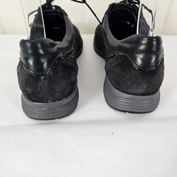 Mephisto Yael Black Velcalf/Miami Silk Leather Casual Sneaker Glitter Size 7.5