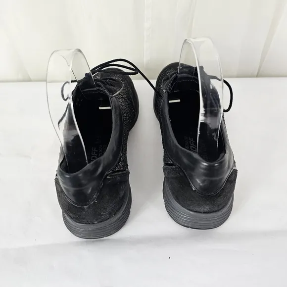 Mephisto Yael Black Velcalf/Miami Silk Leather Casual Sneaker Glitter Size 7.5