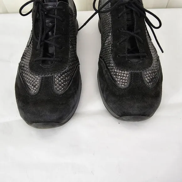 Mephisto Yael Black Velcalf/Miami Silk Leather Casual Sneaker Glitter Size 7.5