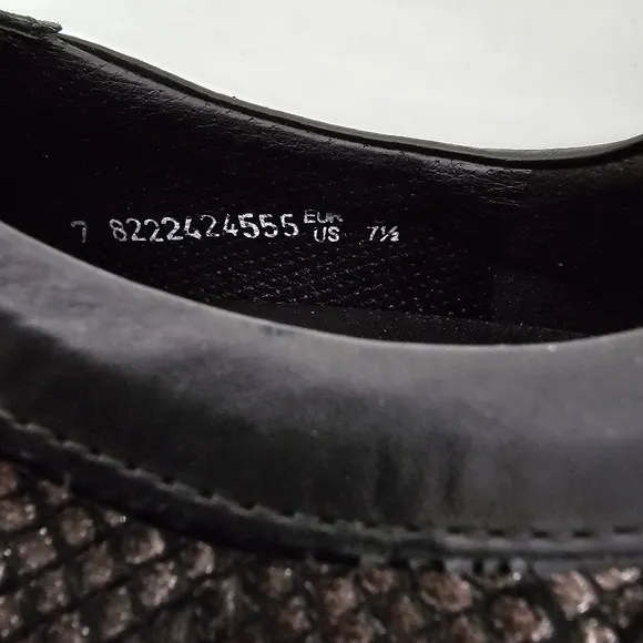 Mephisto Yael Black Velcalf/Miami Silk Leather Casual Sneaker Glitter Size 7.5
