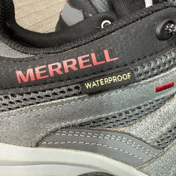 Merrell Alverstone 2 Mens Size 10.5 Gray/Red Waterproof Hiking Shoes