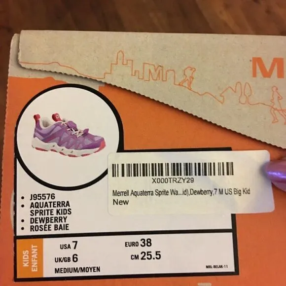 Merrell Aquaterra Sprite Purple Running Shoes SZ 7