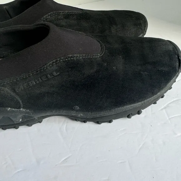 Merrell Black Suede Winter Moc slip ons 9