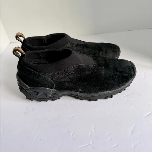 Merrell Black Suede Winter Moc slip ons 9