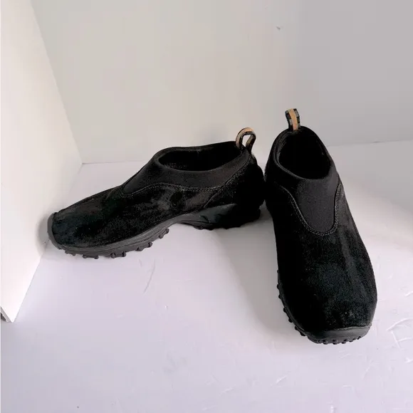 Merrell Black Suede Winter Moc slip ons 9