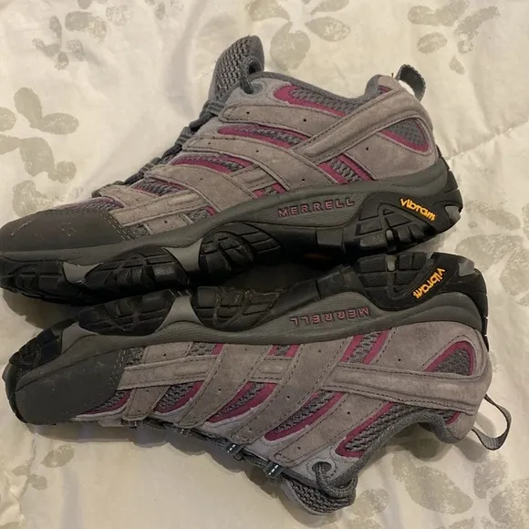 Merrell moab 2 waterproof shoes sneakers hiking vibram womens sz 11 Purple//Grey