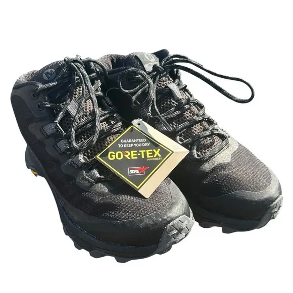 Merrell Moab Speed Mid GORE-TEX Womens Size 6 Boots Black Waterproof GTX‎ Shoes