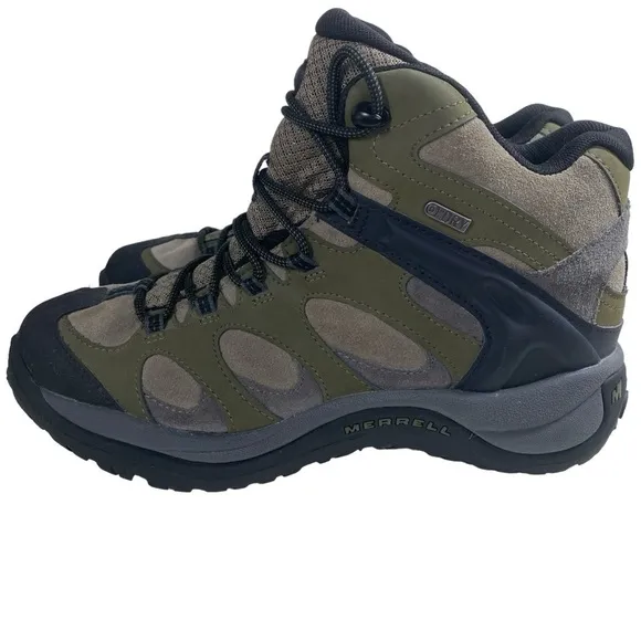 Merrell Reflex 3 Mid Select Dry J77274 Tan Moss Suede Trail Hiking Shoes Size 10