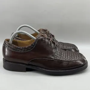Mezlan Haro Woven Leather Shoes Men Size 9 M Brown Blucher Low Top Dress Oxford