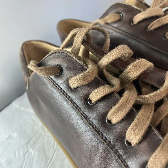 Mezlan Spain Men's Masi Sneaker Brown Leather Lace Up Low Top Shoes Size 8 1/2