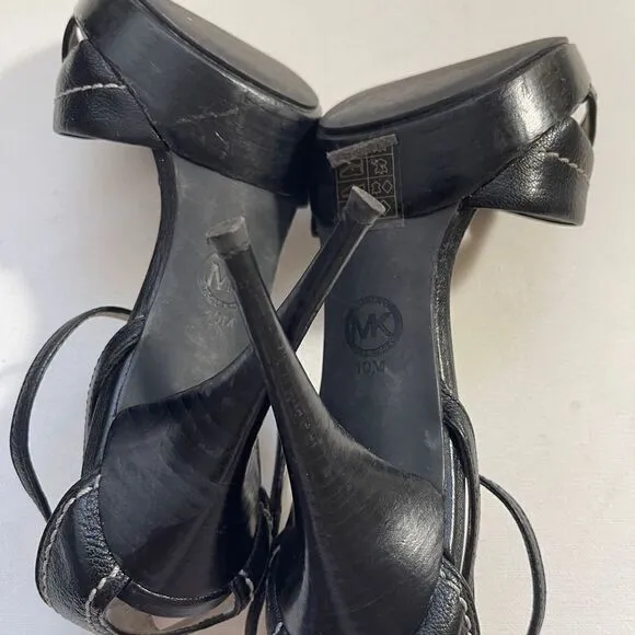 Michael Kors Leather high heel shoes women size 10 dance shoes