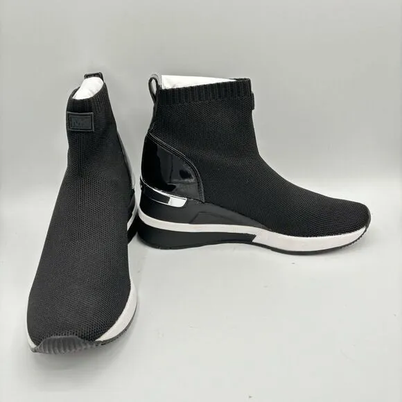 MICHAEL KORS SKYLER BOOTIE Women's 5.5 stretch shoes Sneaker Black New