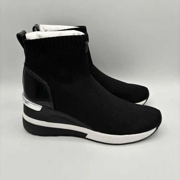 MICHAEL KORS SKYLER BOOTIE Women's 5.5 stretch shoes Sneaker Black New