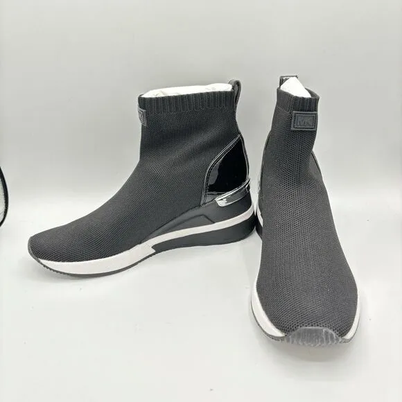 MICHAEL KORS SKYLER BOOTIE Women's 5.5 stretch shoes Sneaker Black New
