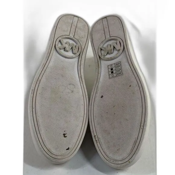 Michael Kors Women's Beige &amp; Brown Monogram Slip-On Sneakers