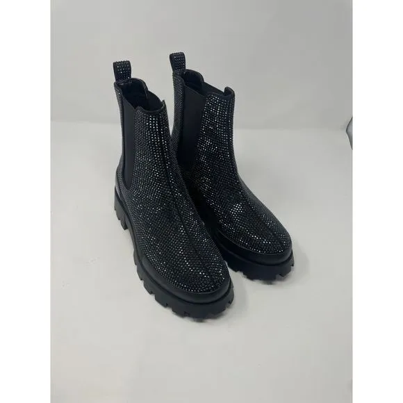 Michael Kors Women's Rhinestone-embellished Chelsea Boots Black Size 7