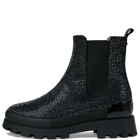 Michael Kors Women's Rhinestone-embellished Chelsea Boots Black Size 7