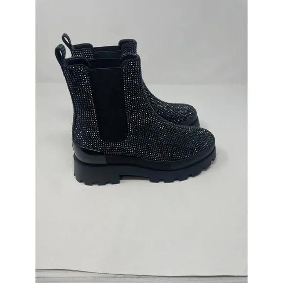 Michael Kors Women's Rhinestone-embellished Chelsea Boots Black Size 7