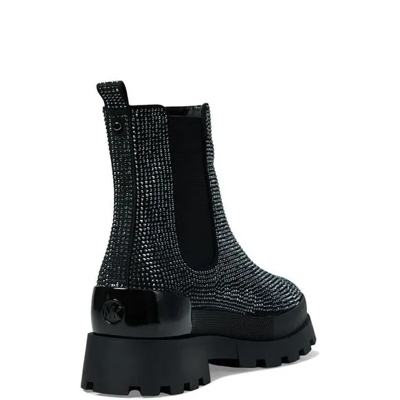 Michael Kors Women's Rhinestone-embellished Chelsea Boots Black Size 7