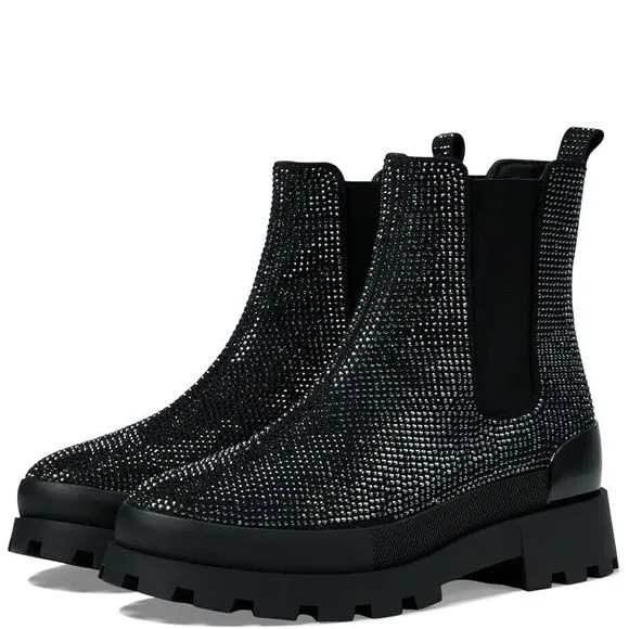 Michael Kors Women's Rhinestone-embellished Chelsea Boots Black Size 7