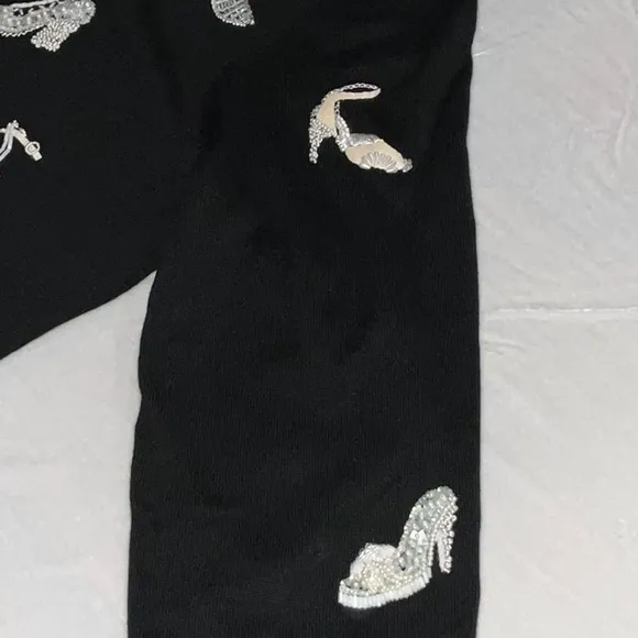 Michael Simon New York Novelty Kitsch High Heel Shoes Sweater Silk Blend Large