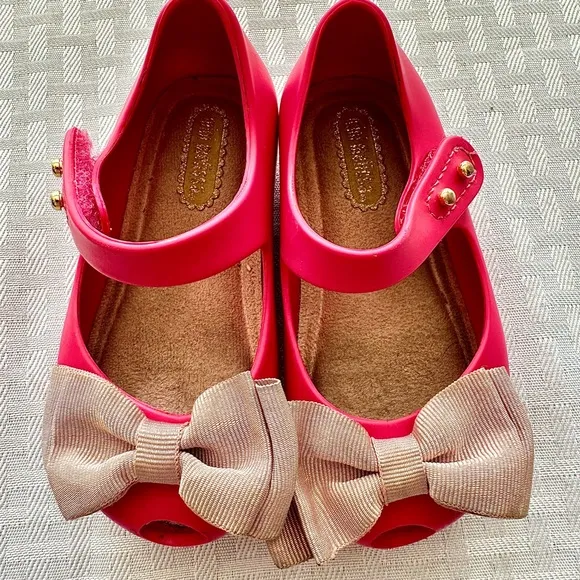 Mini Melissa Ultragirl Bow Jelly Shoes – Hot Pink, Size 6 Toddler