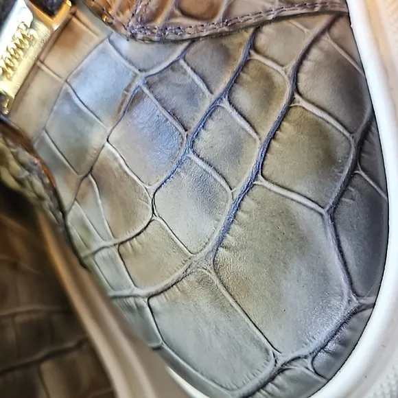 MISTER CROCODILE PRINT/ CALD SKIN LEATHER HIGH-TOP SNEAKERS