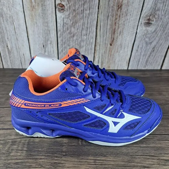 Mizuno Thunder Blade Volleyball Sneaker Youth Men's Sz 5.5 Blue Orange NWT