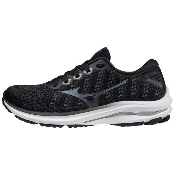 Mizuno Wave Rider 25 Running Shoes WaveKnit Lace Up Mesh Athletic Black 12