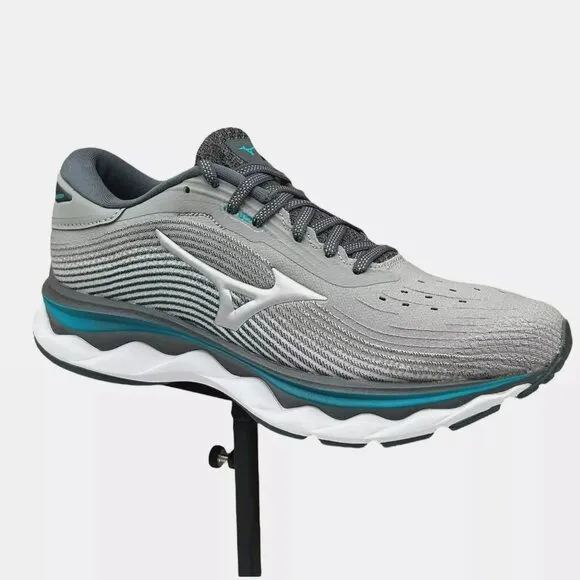 Mizuno Wave Sky 5 Women's Running Shoes Size 7.5 Gray/Aqua Removable Insoles