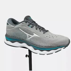 Mizuno Wave Sky 5 Women's Running Shoes Size 7.5 Gray/Aqua Removable Insoles