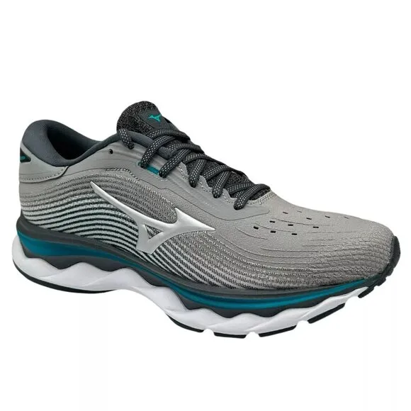Mizuno Wave Sky 5 Women's Running Shoes Size 7.5 Gray/Aqua Removable Insoles