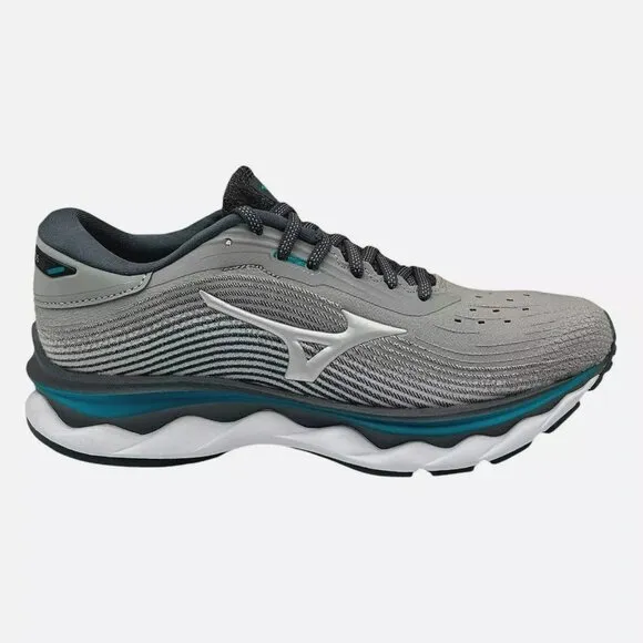 Mizuno Wave Sky 5 Women's Running Shoes Size 7.5 Gray/Aqua Removable Insoles