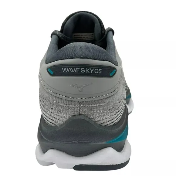 Mizuno Wave Sky 5 Women's Running Shoes Size 7.5 Gray/Aqua Removable Insoles