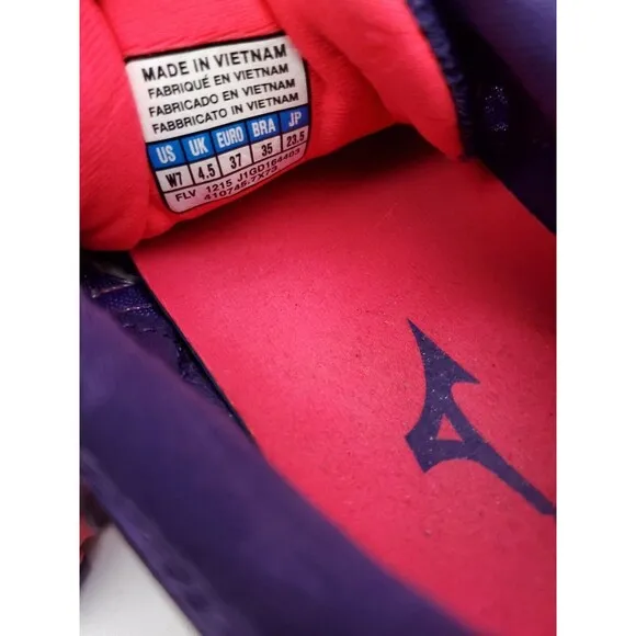 Mizuno Womens Wave Inspire 12 Running Shoes Size 7 Purple J1GD164403 Low Top